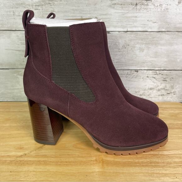 Sanctuary Shoes - Sanctuary Ravish Chelsea Suede BootIe Burgundy Size 7.5